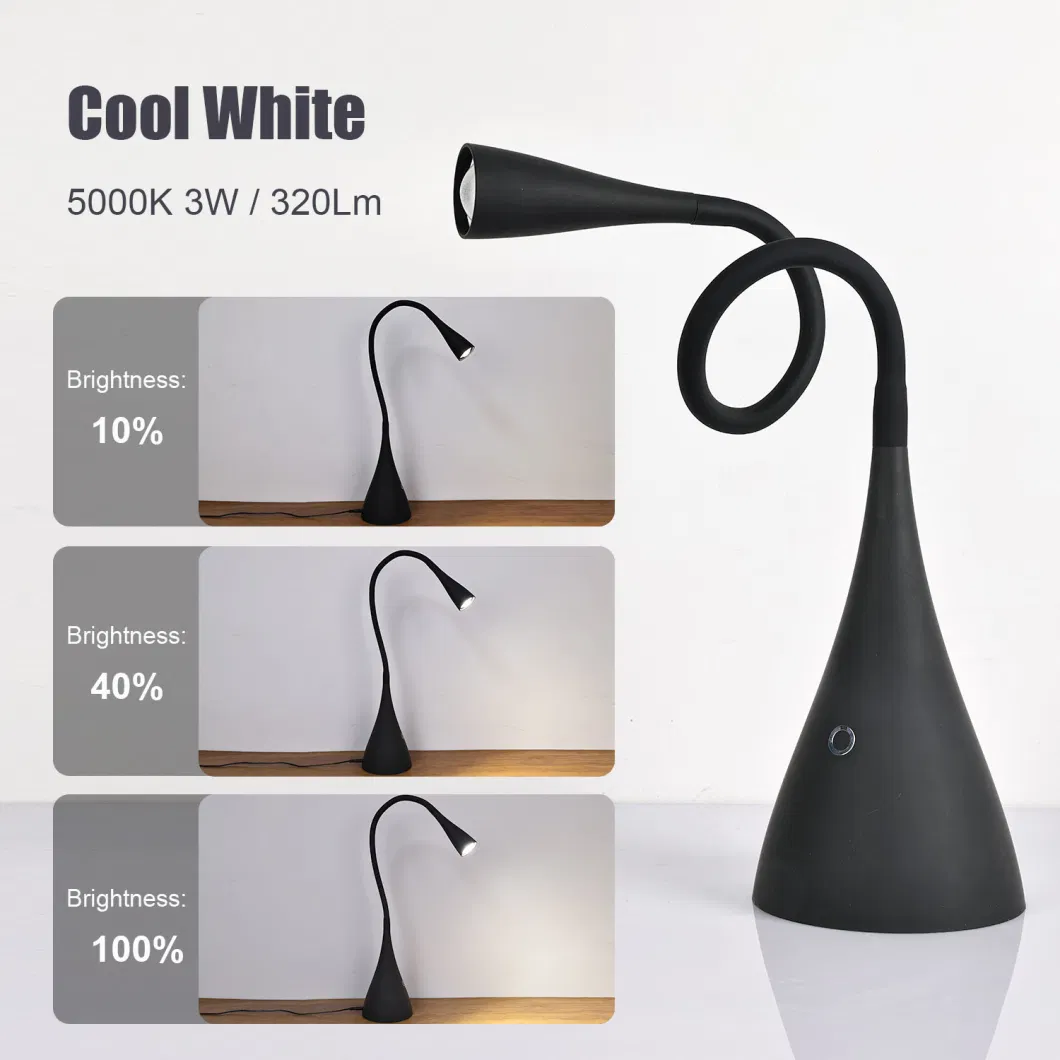 European Wholesale Minimalist Art Design Gooseneck Foldable Business Decorative Illuminating LED Desk Lamp for Creative Gift