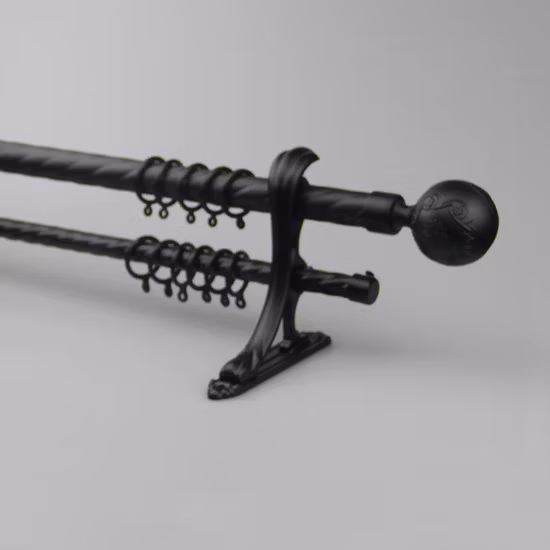 新しいデザインの取り付け便利な拡張可能な伸縮式調節可能なカーテンロッドポールセット